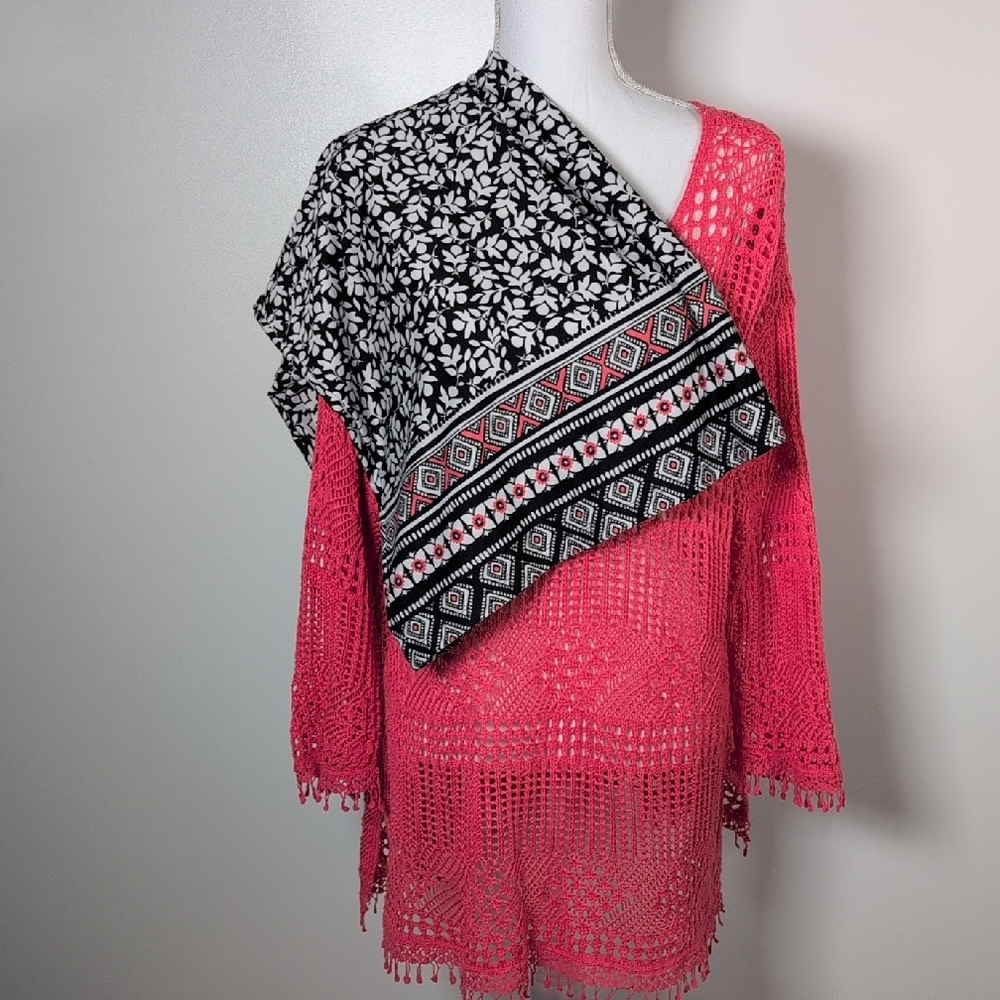 New Directions Orange Crochet Top With Palazzo Pants